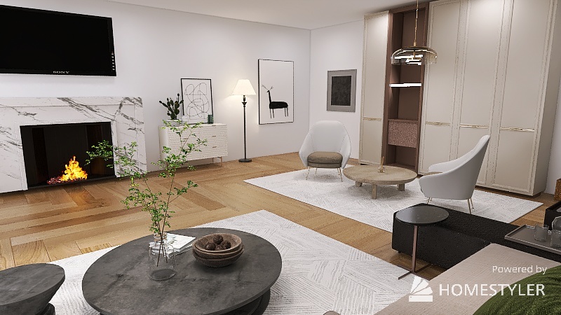 Fancy Living Room 3d design renderings
