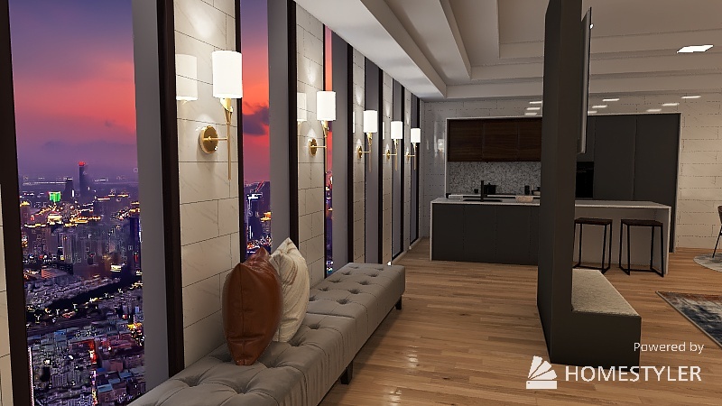 small loft with a big walk in closet 3d design renderings