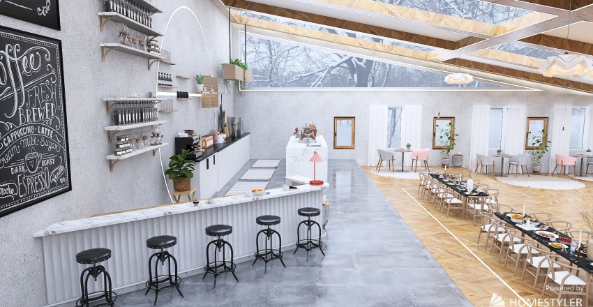 #CafeContest Winter cafe 3d design renderings