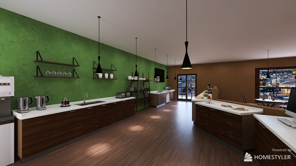 Indoor Cafe 3d design renderings