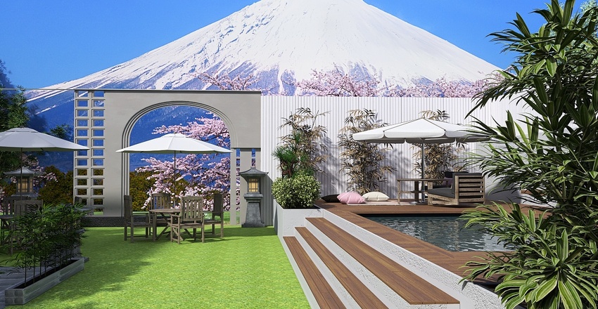 Courtyard 3d design renderings