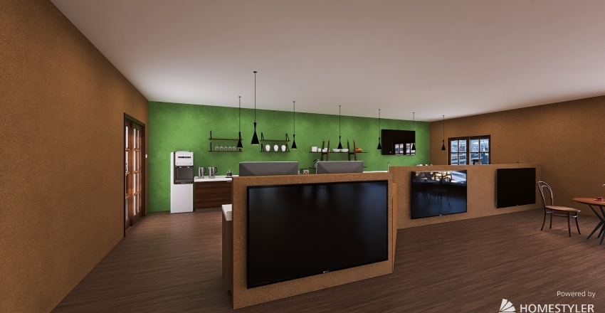 Indoor Cafe 3d design renderings