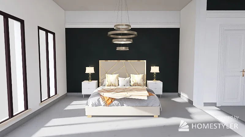 Room 1- Classic Black and White 3d design renderings