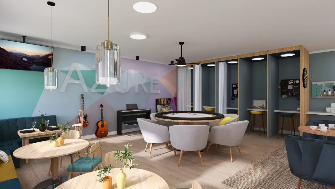 Azure Business School  + Co-living 3d design renderings