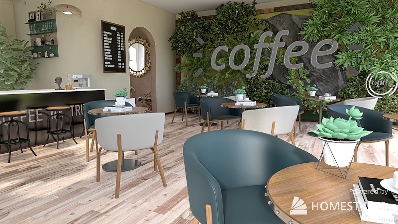 The Green Cafe 3d design renderings