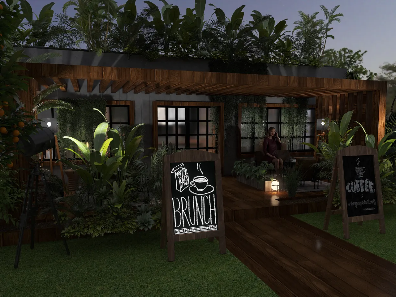 #CafeContest - A Very Green Place 3d design renderings