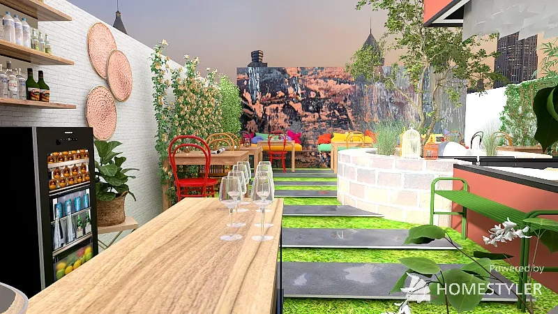 #CafeContest NYC backyard secret 3d design renderings