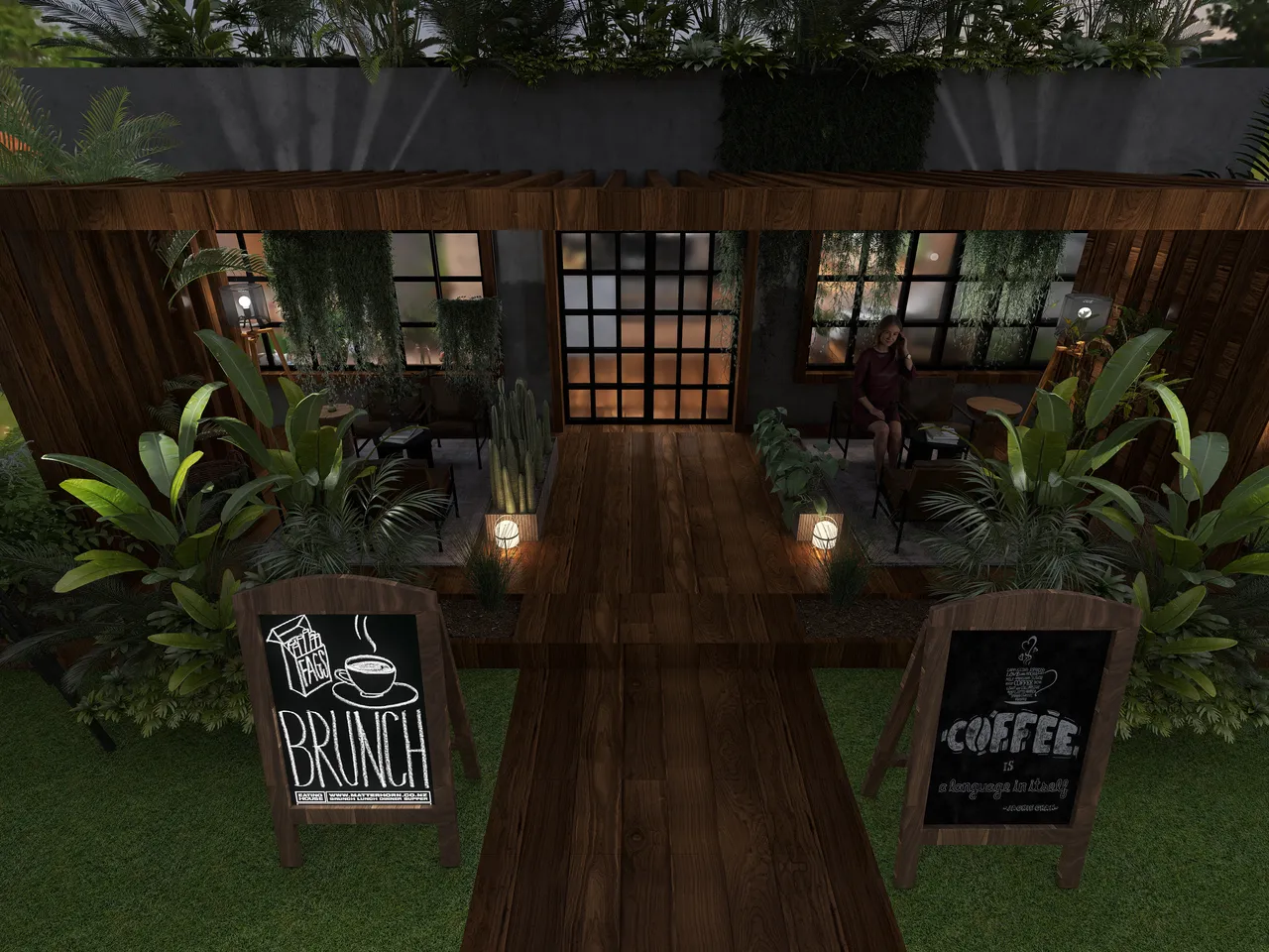 #CafeContest - A Very Green Place 3d design renderings