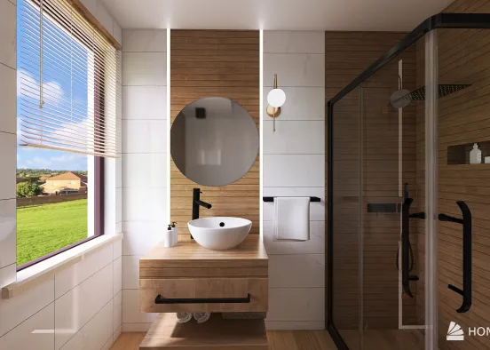 Dolna łazienka Design Rendering