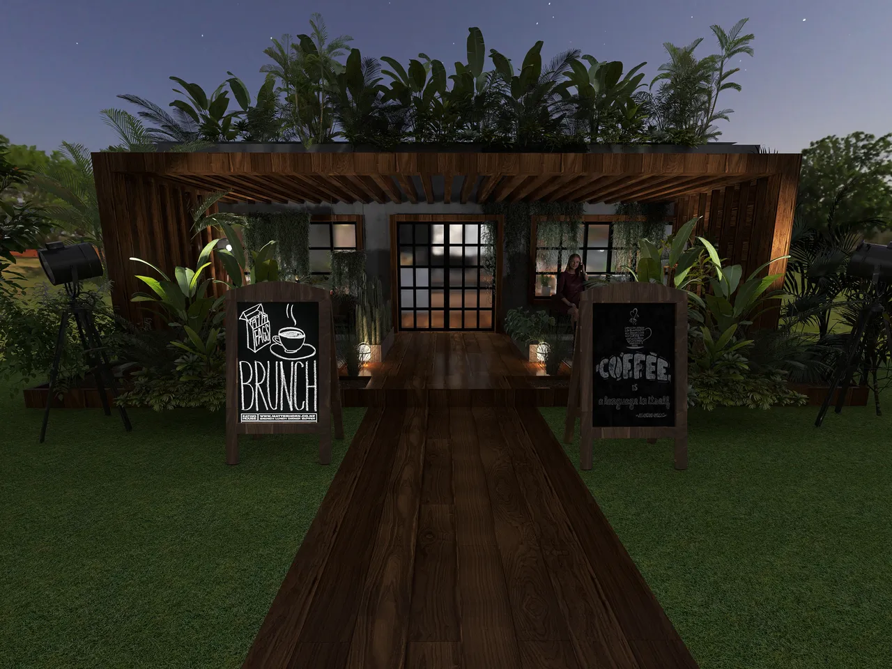 #CafeContest - A Very Green Place 3d design renderings