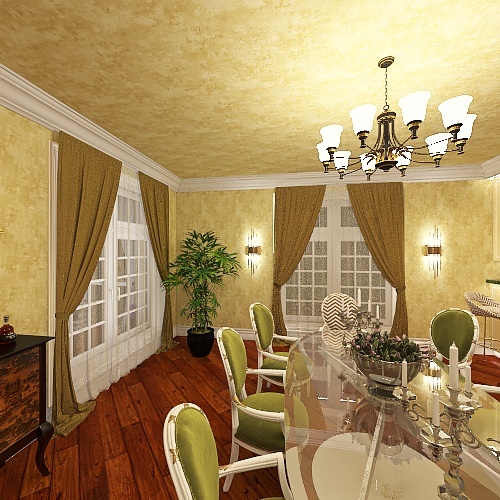 кухня/столовая/гостиная 3d design renderings