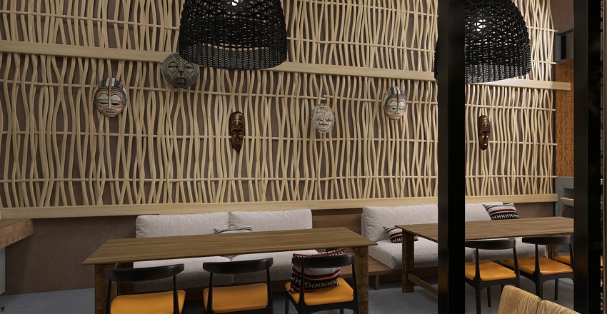 #CAFECONTEST African Express Cafe Houston,TX 3d design renderings