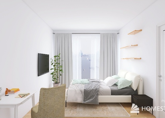 спальня в скандинавском стиле  Design Rendering