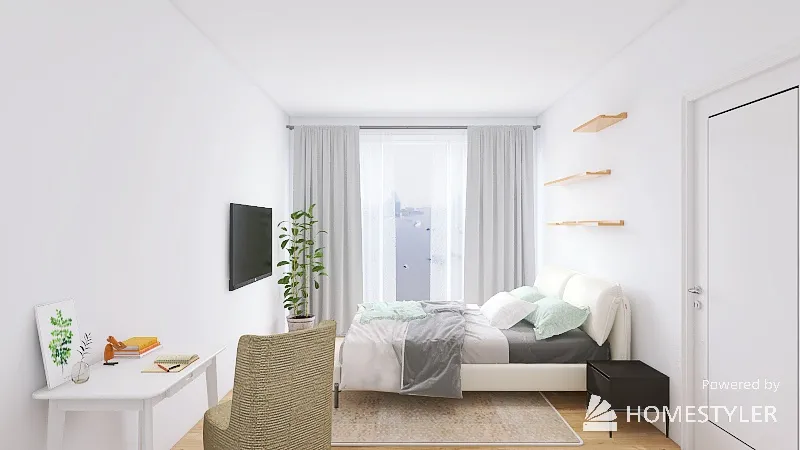 спальня в скандинавском стиле 3d design renderings