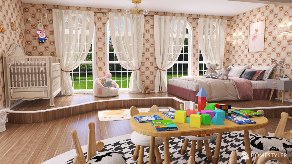 #Children'sDayContest- Sister's luxury bedroom 3d design renderings