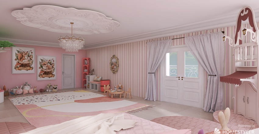 Pink children's room! #Children'sDayContest 3d design renderings
