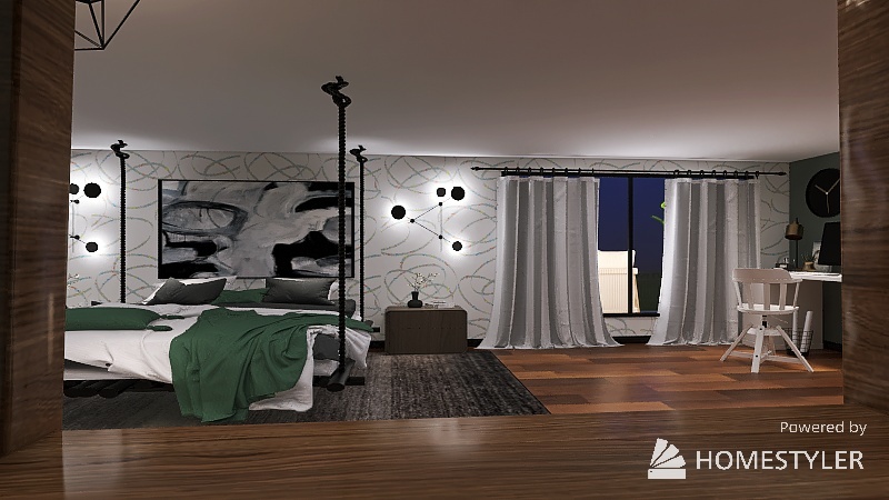 master bed 3d design renderings
