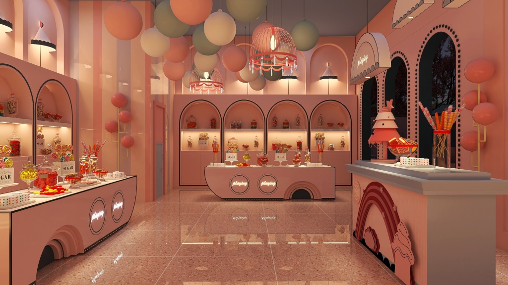#Children'sDayContest- Tienda de golosinas 3d design renderings