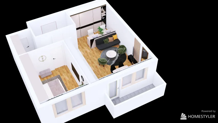 Apartament Str. Portelanului 3d design picture 61.76