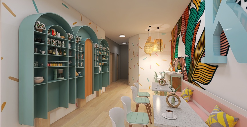 #BakeryContest Kailani Ice Cream Shop + Bakery 3d design renderings