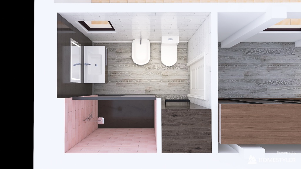 Baño barato 3d design renderings