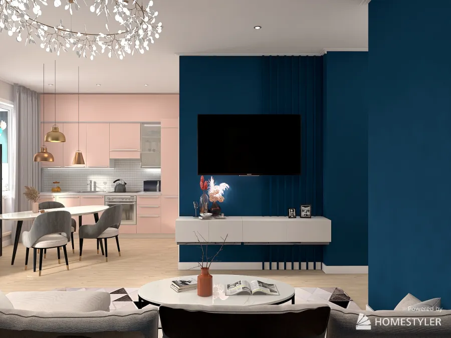 A bright apartment for an actress 3d design renderings