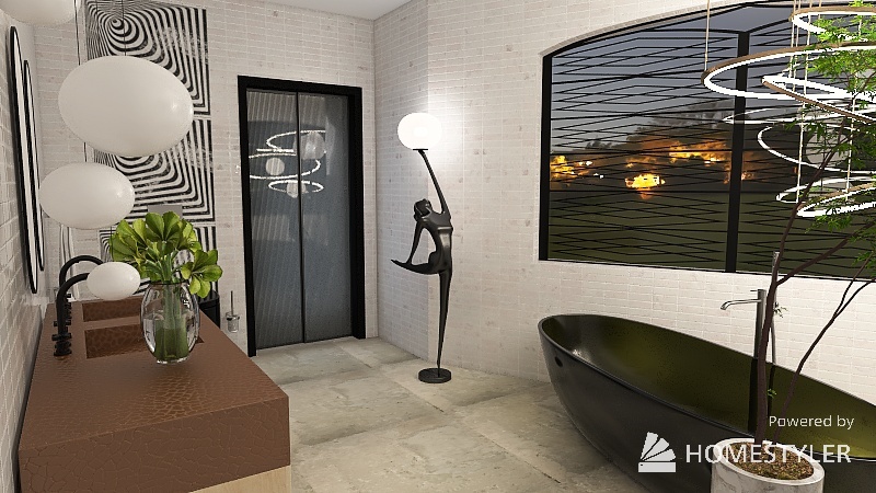 An elegant Bathroom 3d design renderings