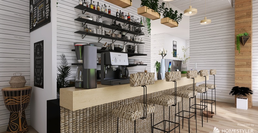 Café Marine 3d design renderings