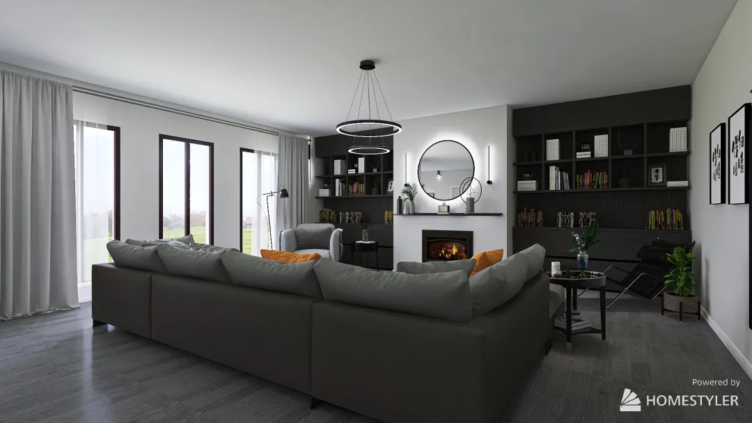 Lounge for Living 3d design renderings