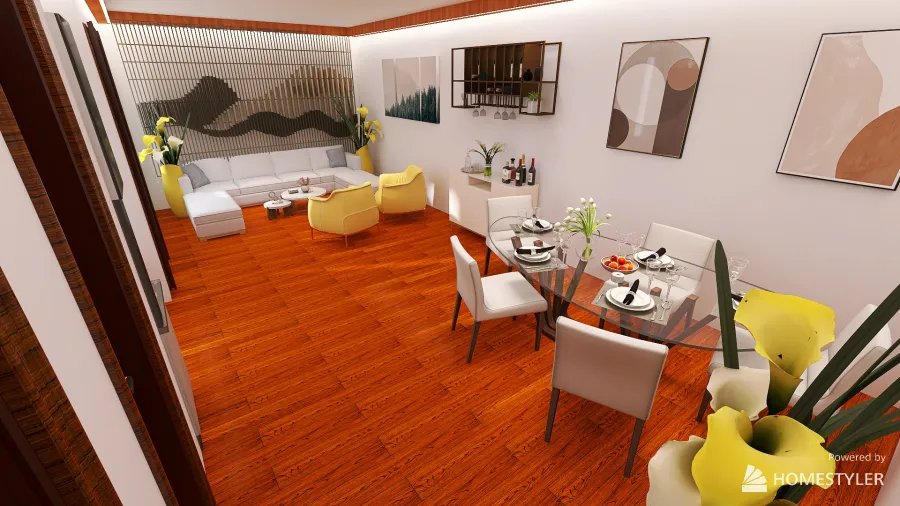 Sala, Cociona,Comedor 3d design renderings