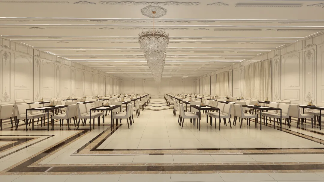 Al Othaim wedding (dining hall) 3d design renderings