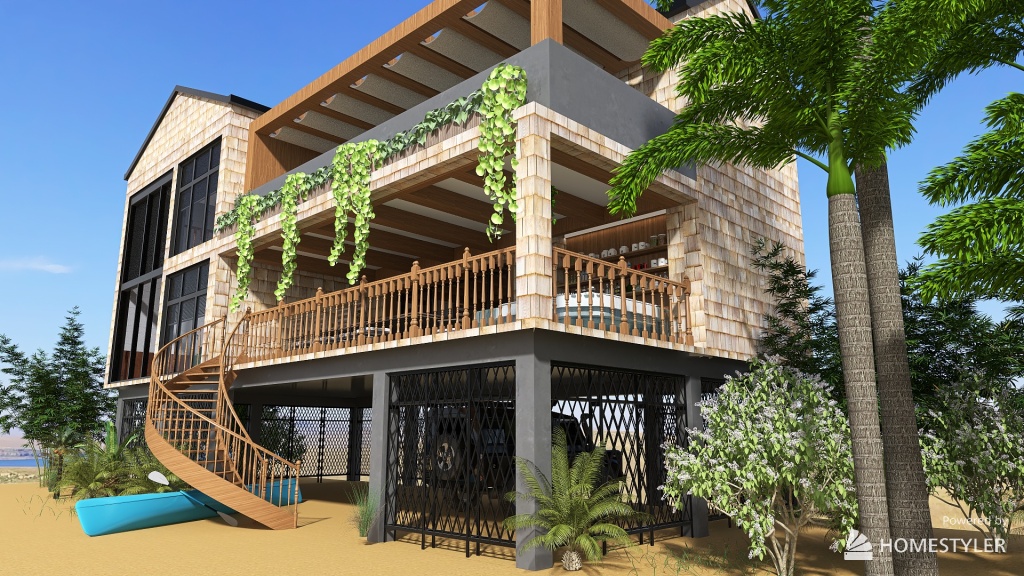 Bohemian Beach House 3d design renderings