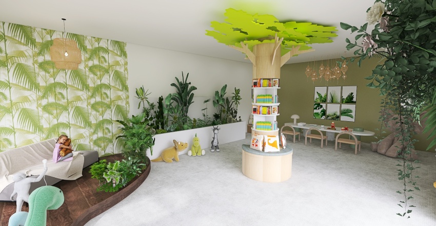 #Children'sDayContest Jungle Indoor Playground 3d design renderings