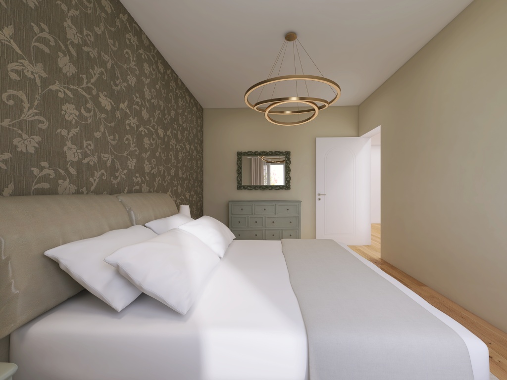 camera da letto principale 3d design renderings