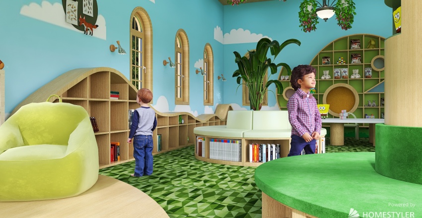 #Children'sDayContest-Public Library 3d design renderings
