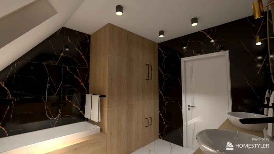 Górna łazienka 3d design renderings