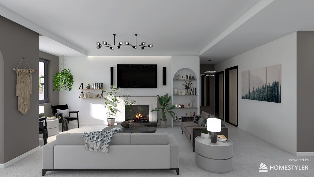 Three Bedroom Large Floor Plan - Practice 3d design renderings