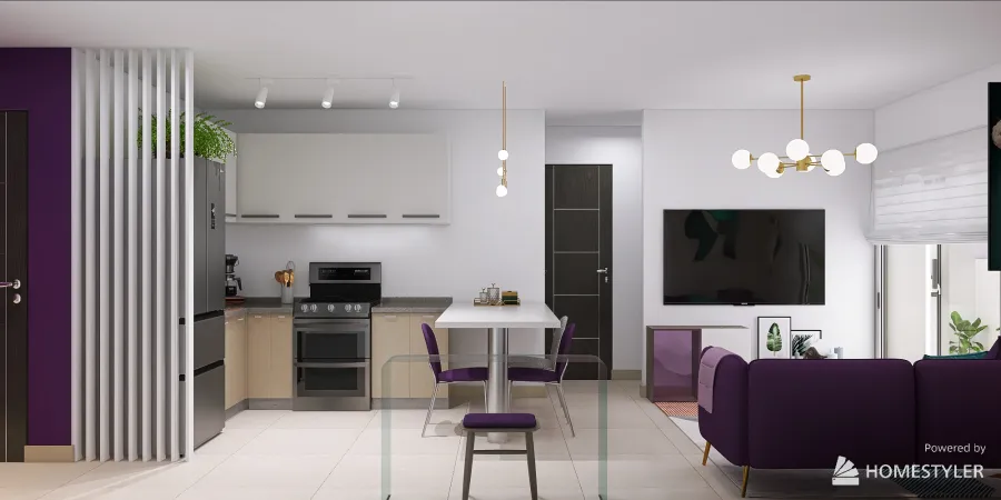 Apartamento Violeta 3d design renderings