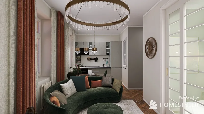 Apartment for one person. 3d design renderings
