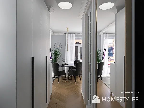 #Monochrome apartment for 1 person 3d design renderings