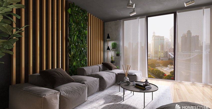 Eco style living room 3d design renderings