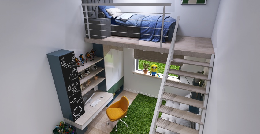 Copy of Green Home Żory B piętro bez okna 3d design renderings