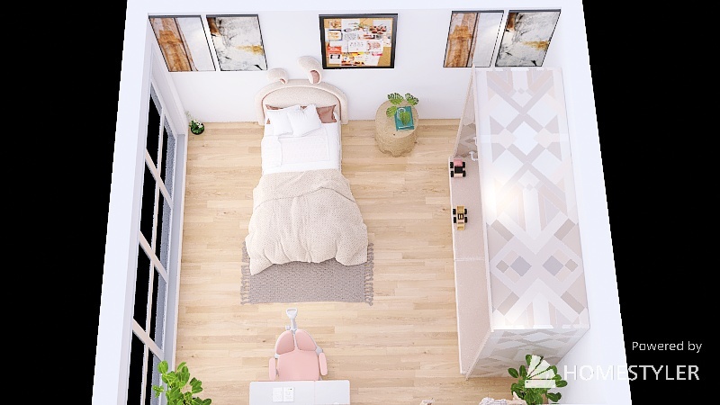 Aesthetic Brown Girl's Bedroom 3d design picture 23.86