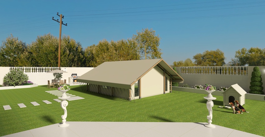 Farmhouse White House 3d design renderings