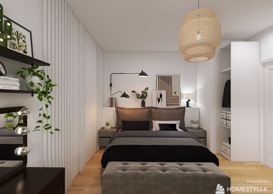 Small apartment bedroom Design Rendering