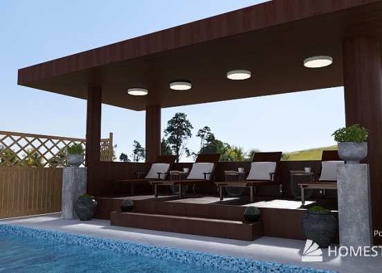 Swimming pool hillside Design Rendering