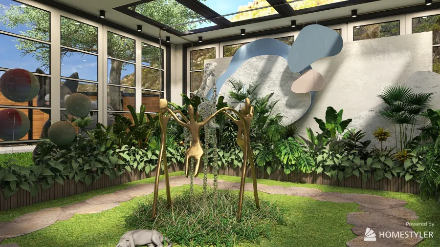 #Children'sDayContest Kids and Kittens' Garden 3d design renderings