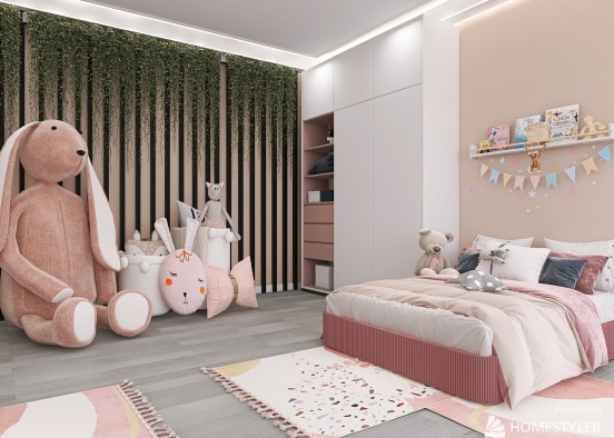#Children'sDayContest  children's bedroom for two girls 👧🏻 Design Rendering