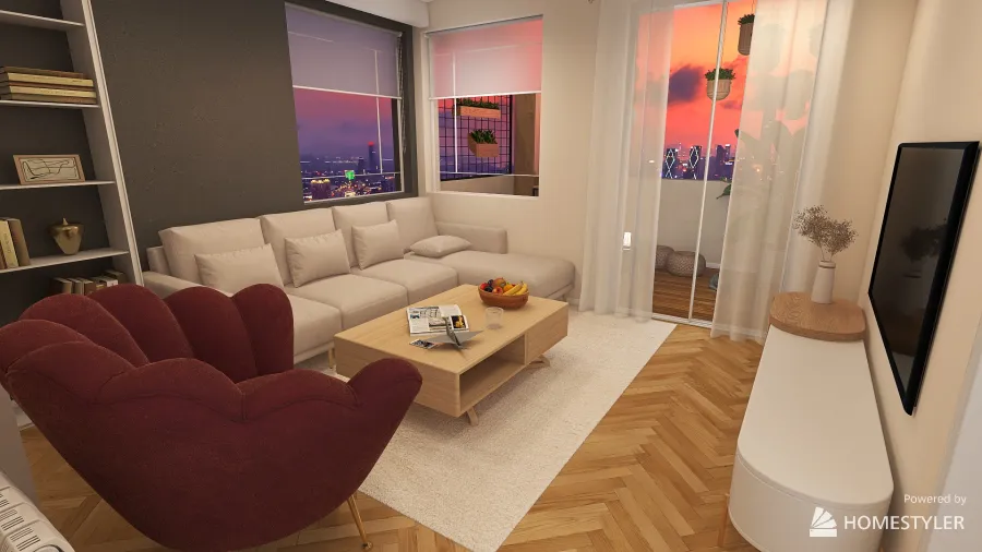 Two bedroom apartment 3d design renderings