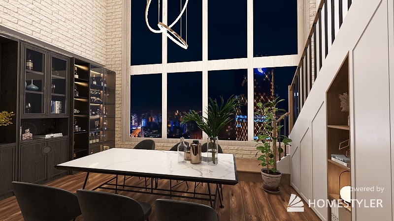 A loft with a view 3d design renderings